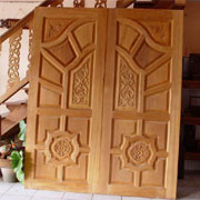 WoodenCarving &Plain Door